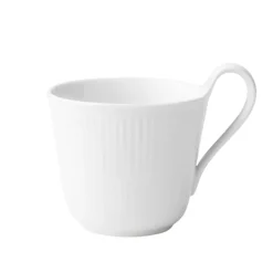 White Fluted Kopp Med Høy Hank 33 cl