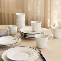 White Fluted Kopp Med Høy Hank 33 cl