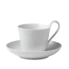 White Fluted Kopp Med Høy Hank & Skål 24 cl