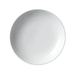 White Fluted Moderne Tallerken 20 cm