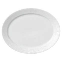 White Fluted Ovalt Fat 35 cm