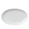 White Fluted Ovalt Tallerken 23,5 cm