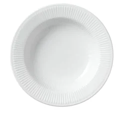 White Fluted Pastatallerken 30 cm