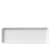 White Fluted Rektangulært Fat 36 x 12,5 cm