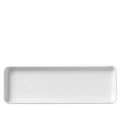 White Fluted Rektangulært Fat 36 x 12,5 cm
