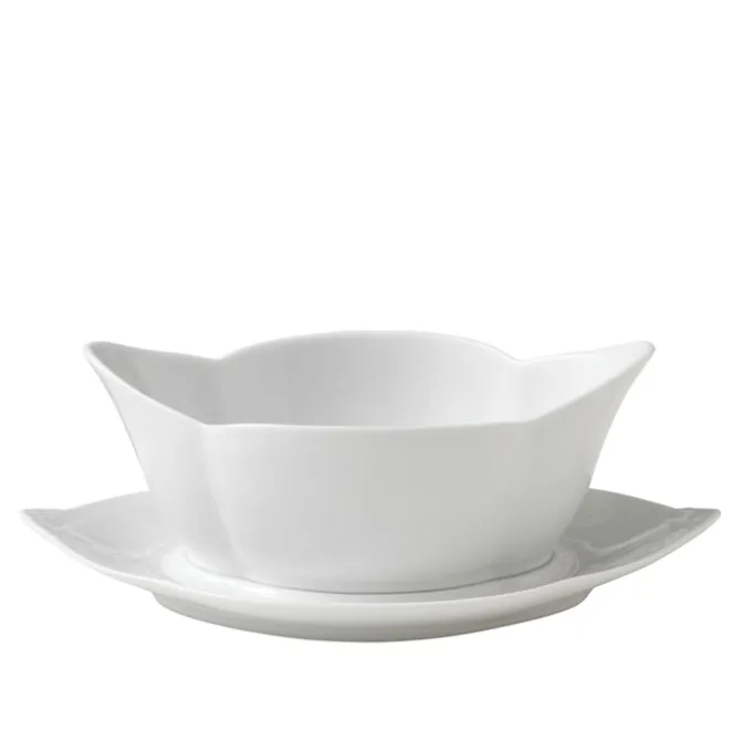 White Fluted Sauseskål 55 cl