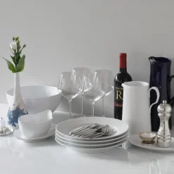 White Fluted Sauseskål 55 cl