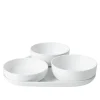 White Fluted Serveringssett 4 stk