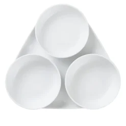 White Fluted Serveringssett 4 stk
