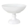 White Fluted Skål På Fot 15 cm