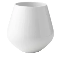 White Fluted Stor Vase 20,5 cm