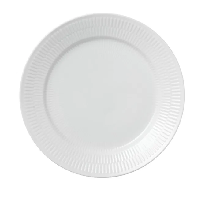White Fluted Tallerken 25 cm