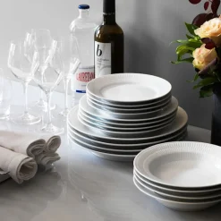 White Fluted Tallerken 19 cm