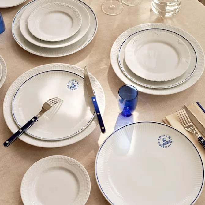 White Fluted Tallerken 22 cm