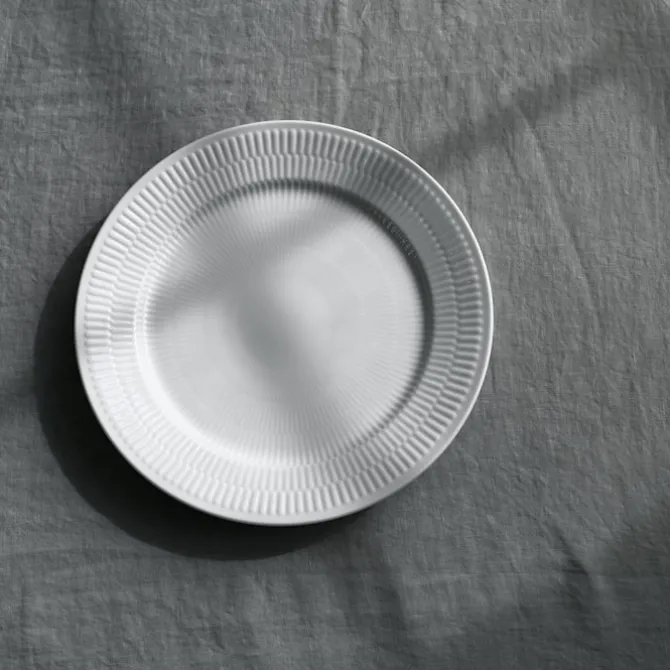 White Fluted Tallerken 27 cm