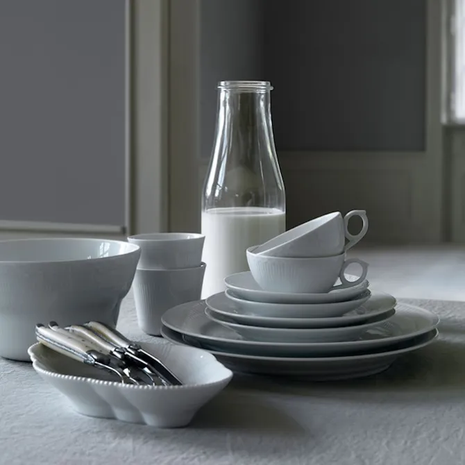 White Fluted Tallerken 27 cm