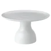 White Fluted Tallerken På Fot 20 cm