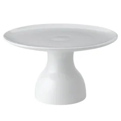White Fluted Tallerken På Fot 20 cm