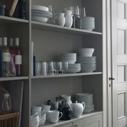 White Fluted Tekopp & Skål 28 cl
