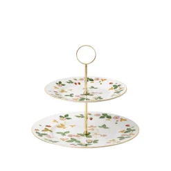 Wild Strawberry Two Tier Cake Stand