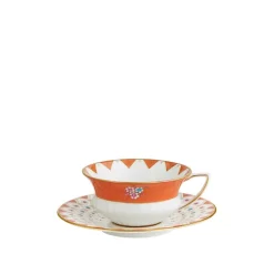 Wonderlust Peony Diamond Teacup Saucer