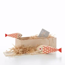 Wooden Dolls Mother Fish & Child träfigurer